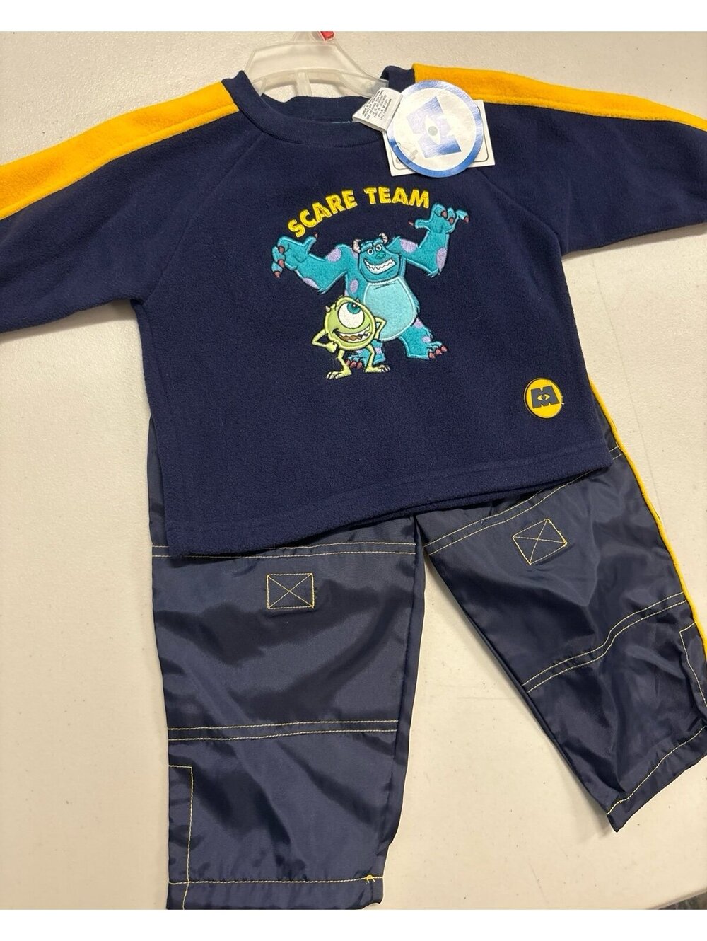 Vintage Y2K Disney Pixar Monsters Inc Scare Team Outfit Set NWT 12M Sulley Mike